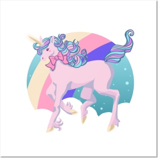 Prancing Magical Rainbow Unicorn Posters and Art